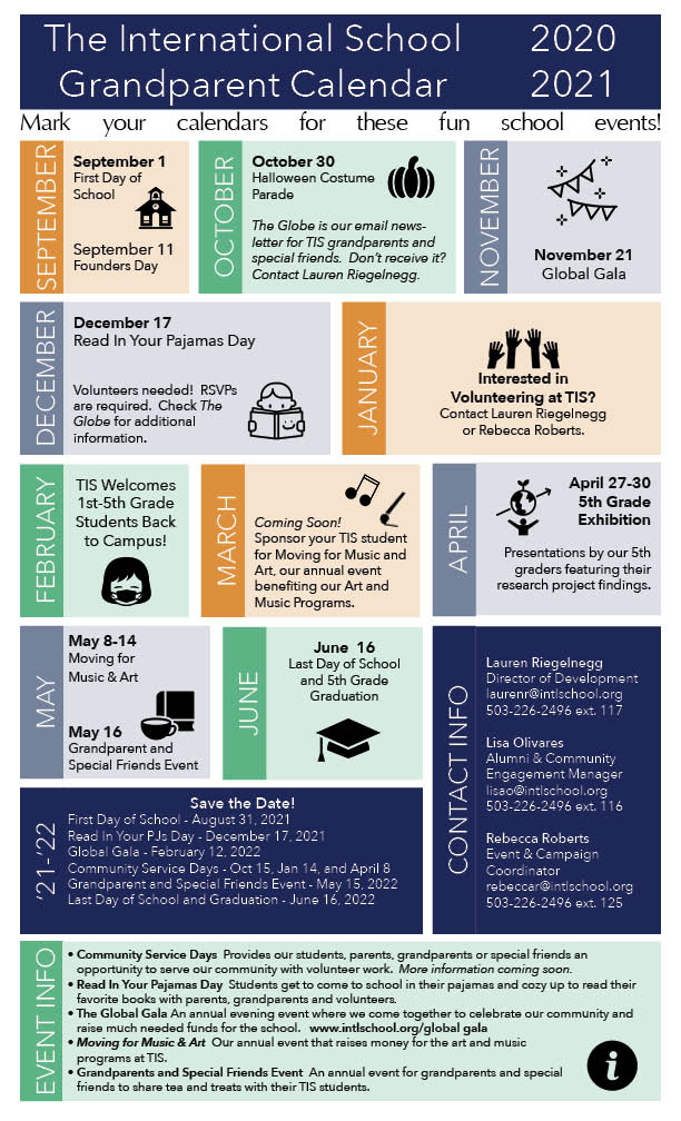 Grandparent Calendar The International School